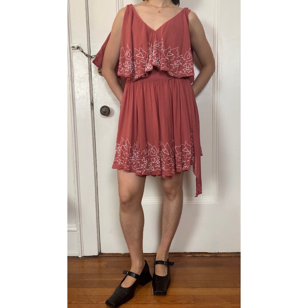 Free people floral pattern beaded wrap dress - Picture 4 of 6